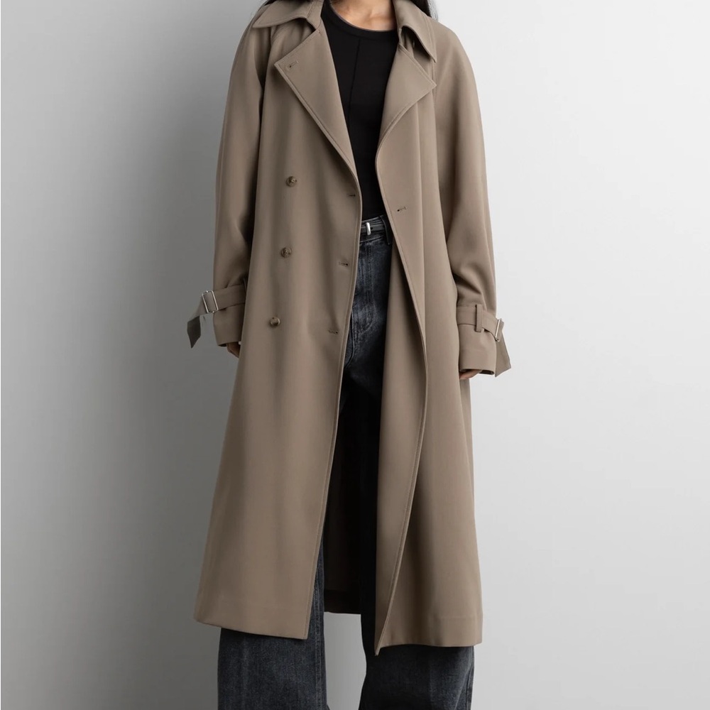 SOLD OAK + FORT Oversized Trench Coat in Brindle